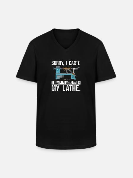 Turning Wood Lathe Lathe - Men's V-Neck T-Shirt - black