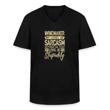 Winzer Wein Spruch für Weinliebhaber - Männer-T-Shirt mit V-Ausschnitt - Schwarz - Vorne - AI Model Male 178 dark (178cm)