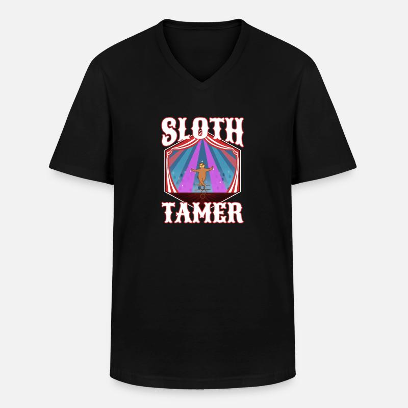 Sloth Tamer - Männer-T-Shirt mit V-Ausschnitt - Schwarz