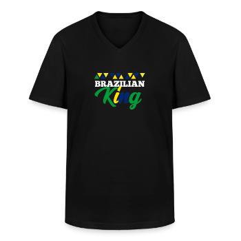 Brasilien - Männer-T-Shirt mit V-Ausschnitt - Schwarz - Vorne - AI Model Male 178 dark (178cm)