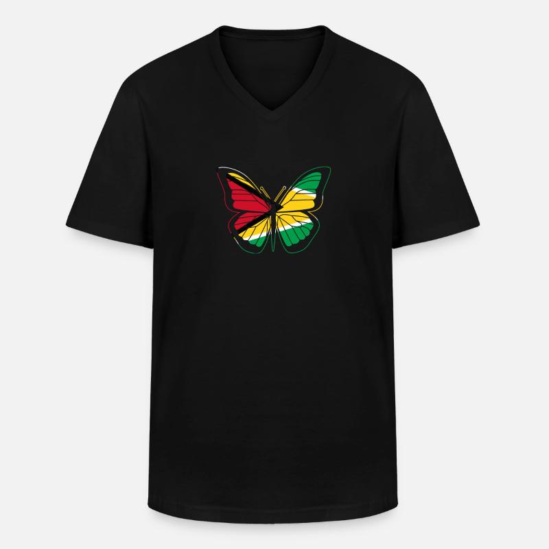 Guyana - Männer-T-Shirt mit V-Ausschnitt - Schwarz