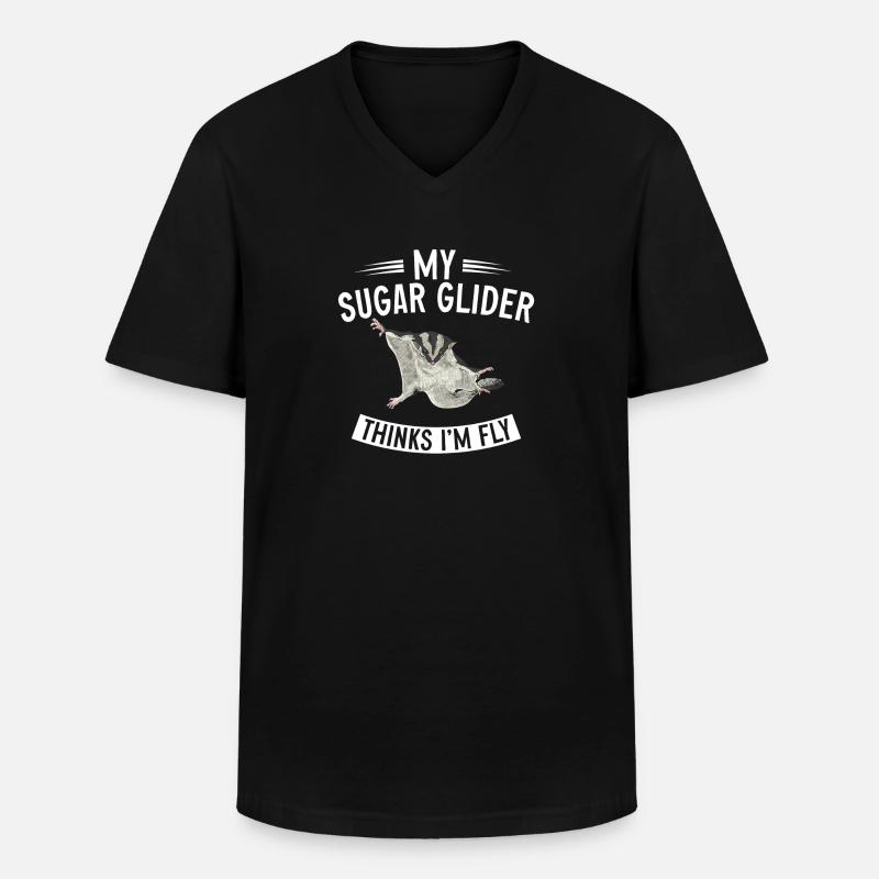 Kurzkopfgleitbeutler Sugar Glider - Männer-T-Shirt mit V-Ausschnitt - Schwarz