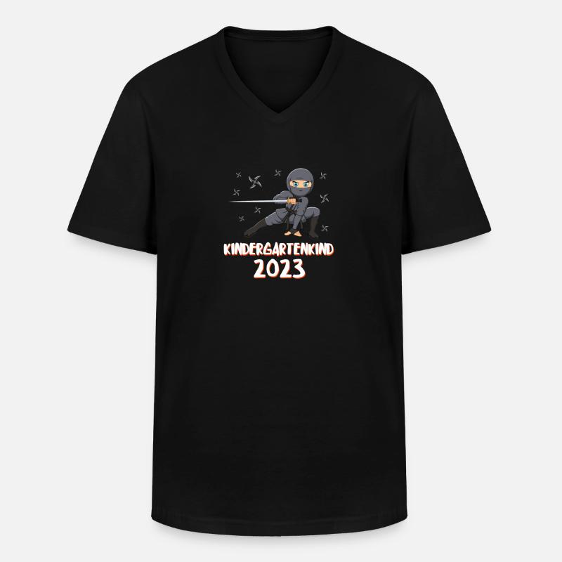 Kindergartenkind 2023 - Männer-T-Shirt mit V-Ausschnitt - Schwarz