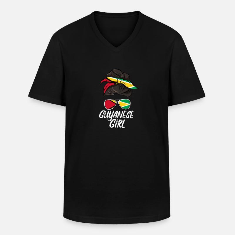 Guyana - Männer-T-Shirt mit V-Ausschnitt - Schwarz