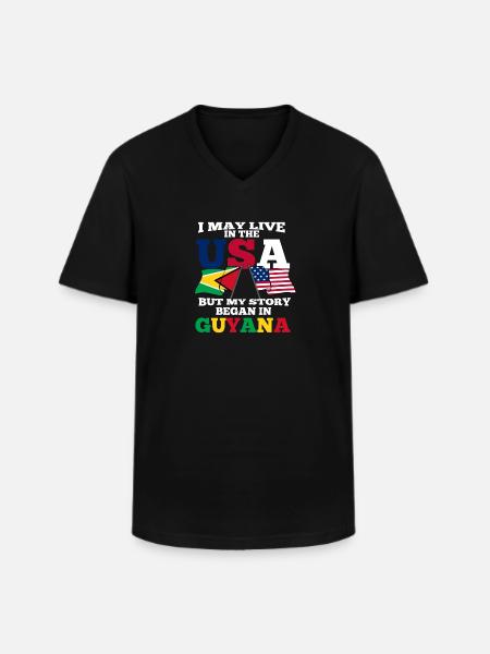 Guyana - T-shirt col V Homme - noir