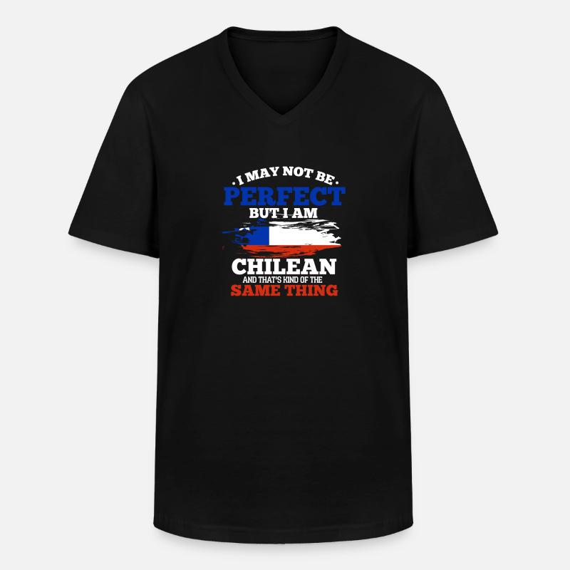 Chile - Männer-T-Shirt mit V-Ausschnitt - Schwarz