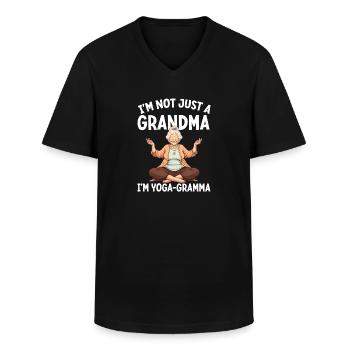 I'm Not Just A Grandma I'm A Yoga Grandma - Männer-T-Shirt mit V-Ausschnitt - Schwarz - Vorne - AI Model Male 178 dark (178cm)