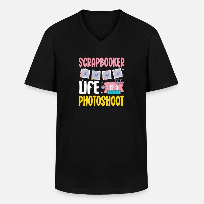 Scrapbooking - Männer-T-Shirt mit V-Ausschnitt - Schwarz