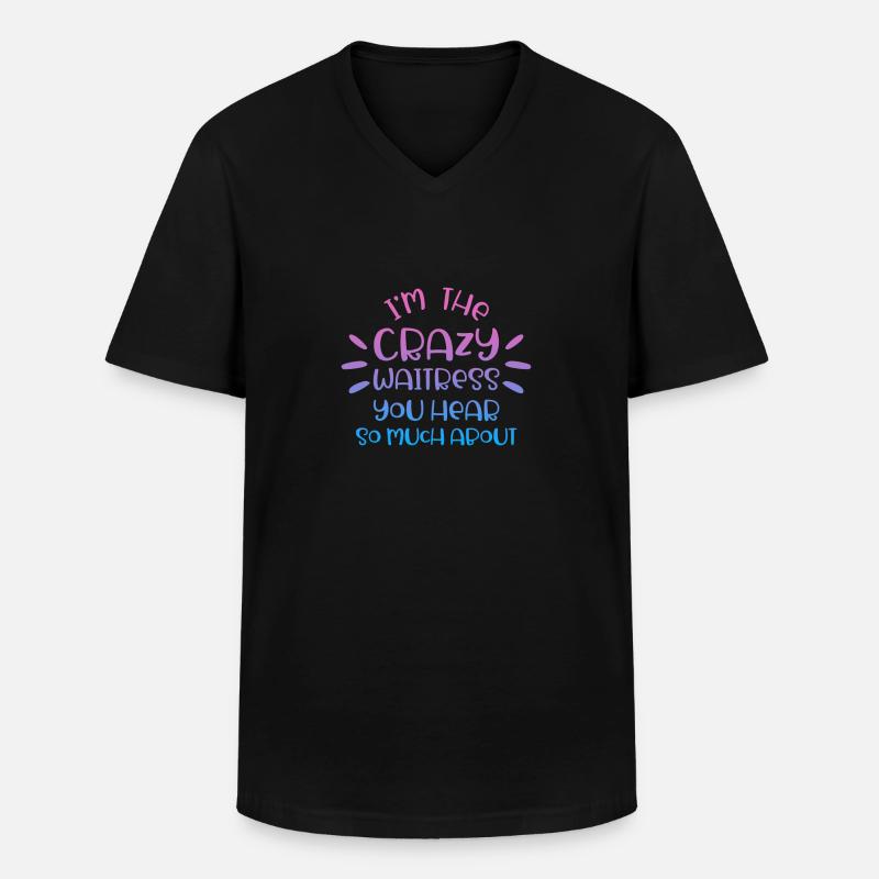 Diner Bar Kellnerin Kellner - Männer-T-Shirt mit V-Ausschnitt - Schwarz