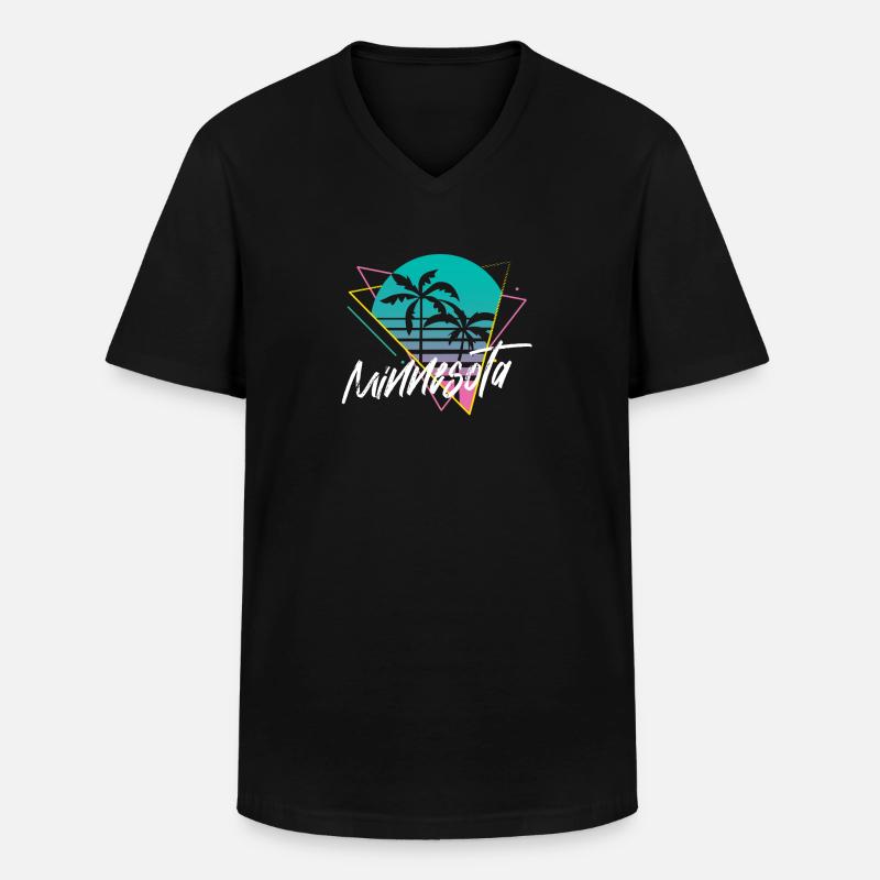 Minnesota - Männer-T-Shirt mit V-Ausschnitt - Schwarz