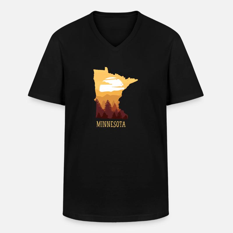 Minnesota - Männer-T-Shirt mit V-Ausschnitt - Schwarz