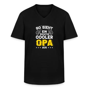 Opa Opa Geburtstag Opa Sprüche Bester Opa - Männer-T-Shirt mit V-Ausschnitt - Schwarz - Vorne - AI Model Male 178 dark (178cm)