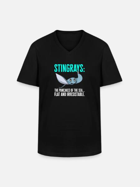 Stachelrochen Mantarochen Ozean Rochen - Männer-T-Shirt mit V-Ausschnitt - Schwarz