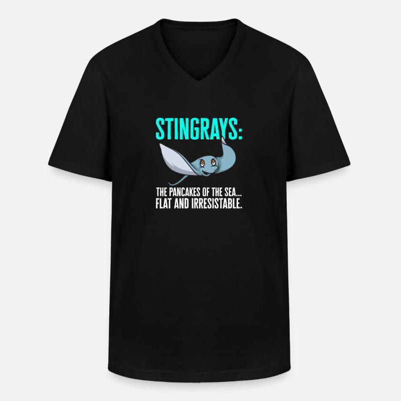 Stachelrochen Mantarochen Ozean Rochen - Männer-T-Shirt mit V-Ausschnitt - Schwarz