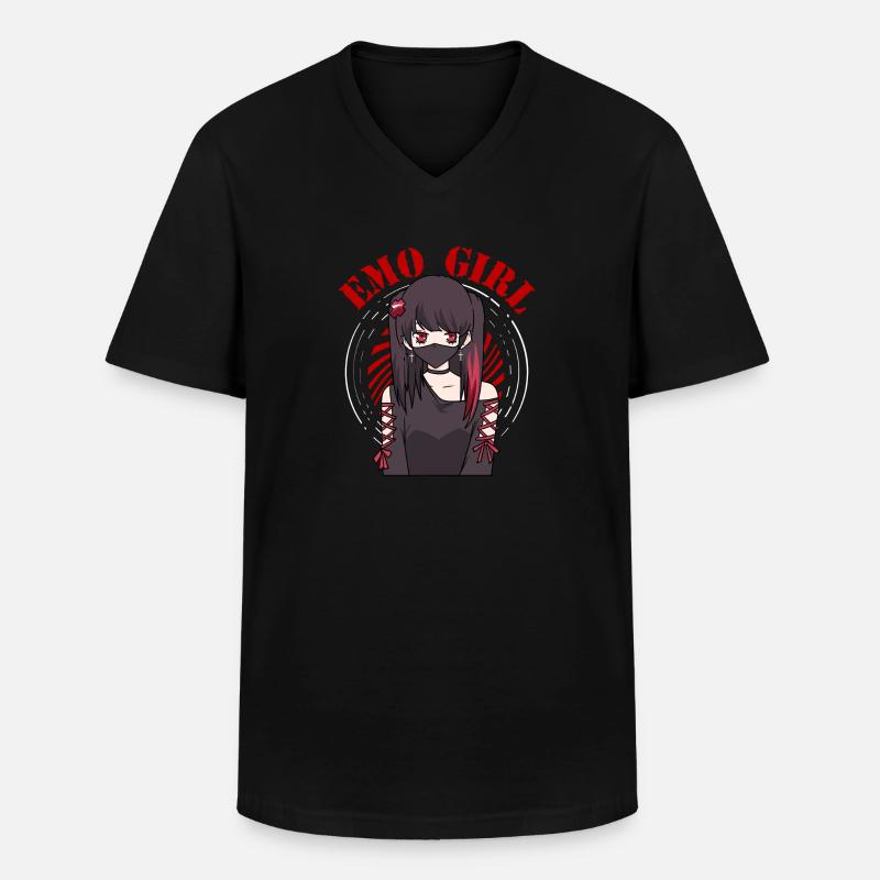 Emo Girl Goth Eboy Egirl - Männer-T-Shirt mit V-Ausschnitt - Schwarz