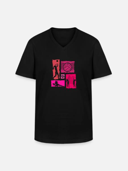 Volleyball Retro - Men's V-Neck T-Shirt - black