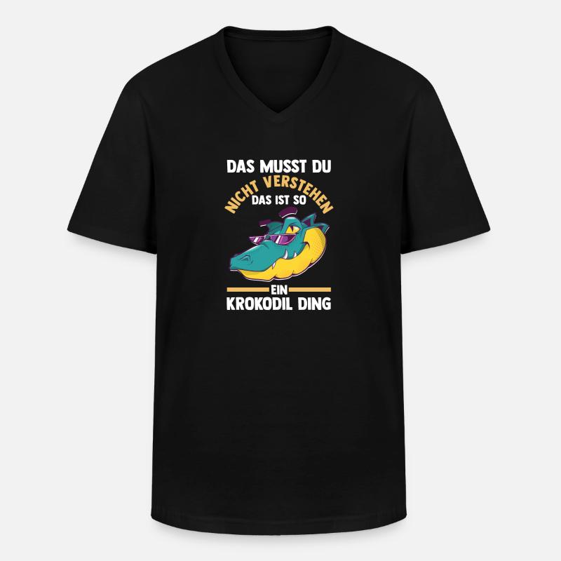 Krokodile - Männer-T-Shirt mit V-Ausschnitt - Schwarz