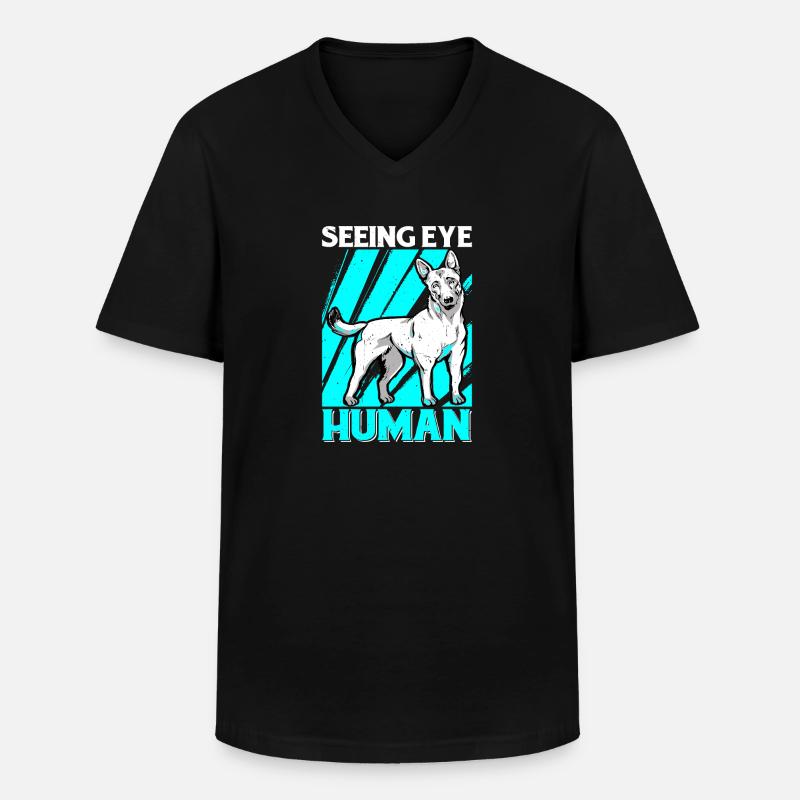 Seeing Eye Human 28 - Männer-T-Shirt mit V-Ausschnitt - Schwarz