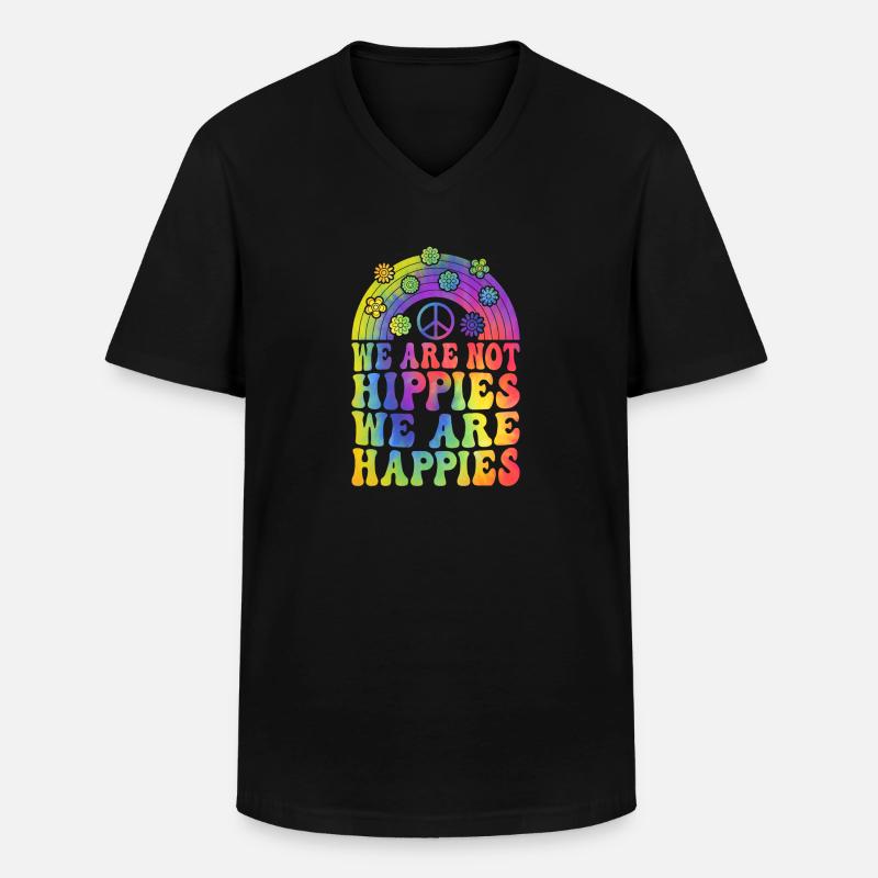 Frieden Freundlichkeit - Männer-T-Shirt mit V-Ausschnitt - Schwarz