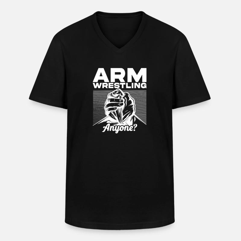 Armdrücker - Männer-T-Shirt mit V-Ausschnitt - Schwarz