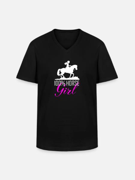 Fille cavalière disant - T-shirt col V Homme - noir