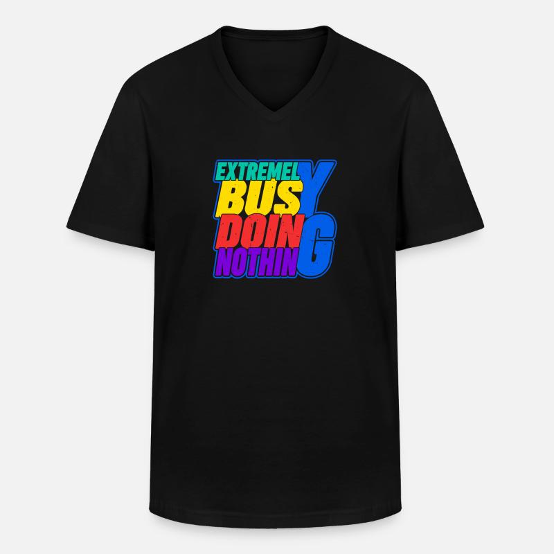 Extremely Busy Doing Nothing 16 - Männer-T-Shirt mit V-Ausschnitt - Schwarz