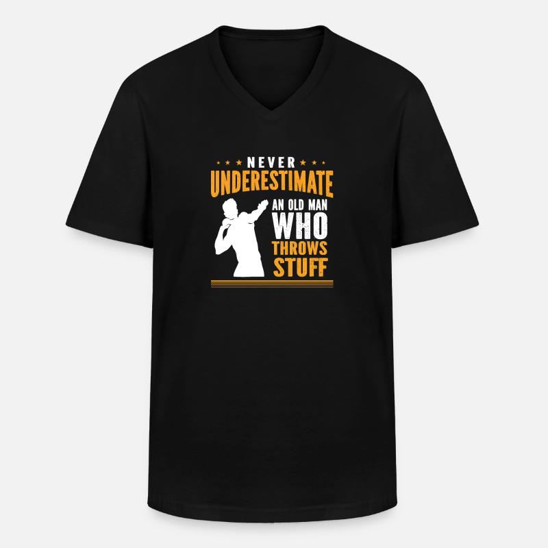 Kugelstoßen Werfen Leichtathletik - Männer-T-Shirt mit V-Ausschnitt - Schwarz