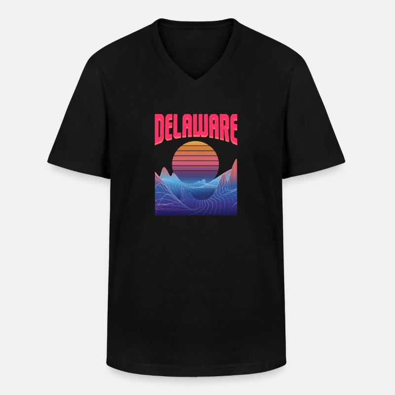 delaware - Männer-T-Shirt mit V-Ausschnitt - Schwarz