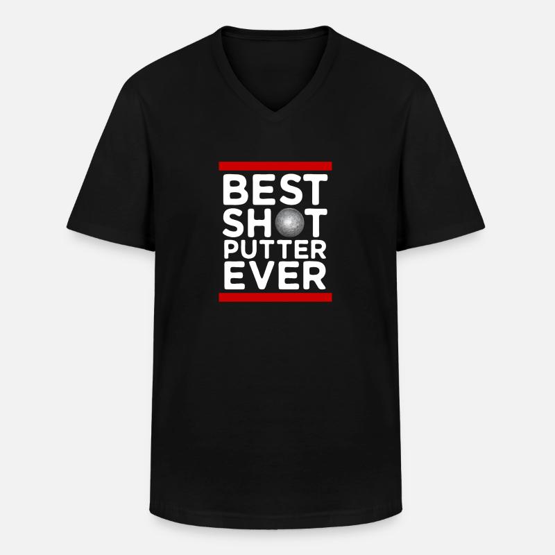Kugelstoßen Werfen Leichtathletik - Männer-T-Shirt mit V-Ausschnitt - Schwarz