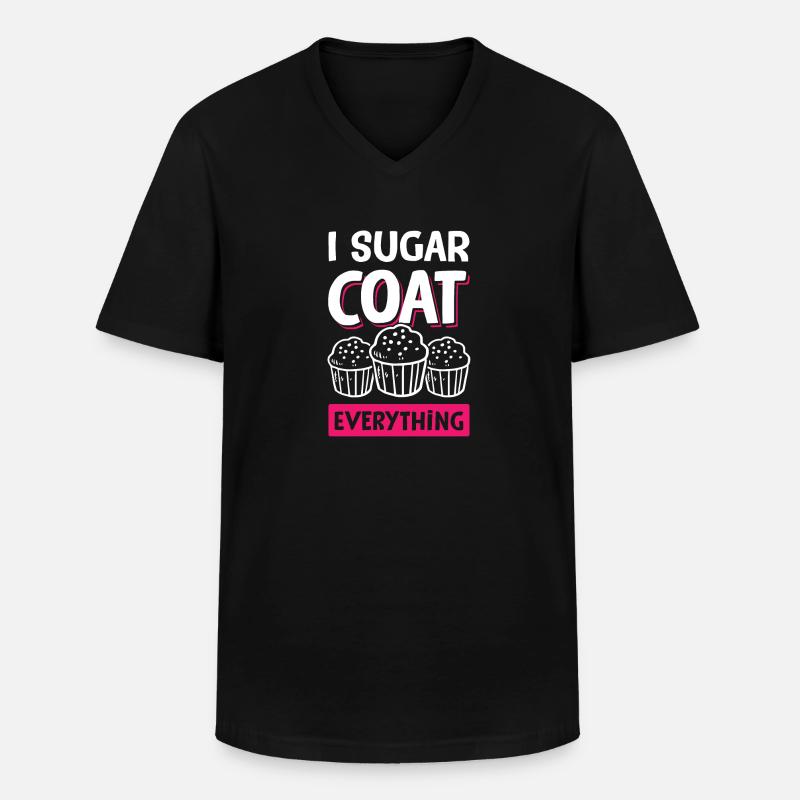 I Sugar coat everything - Männer-T-Shirt mit V-Ausschnitt - Schwarz