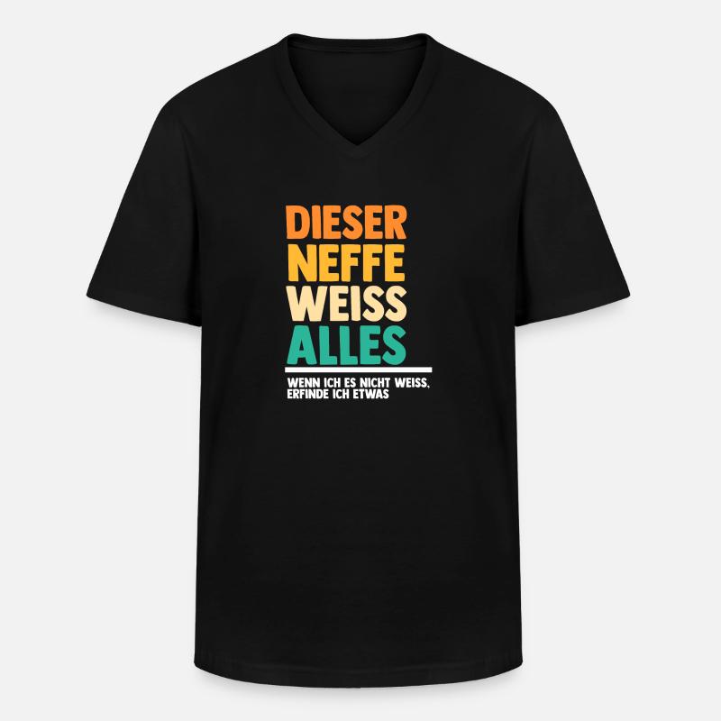 Neffe - Männer-T-Shirt mit V-Ausschnitt - Schwarz