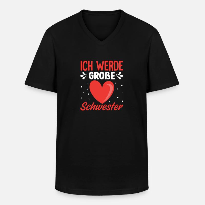 Ich werde große Schwester Kleinkind - Männer-T-Shirt mit V-Ausschnitt - Schwarz