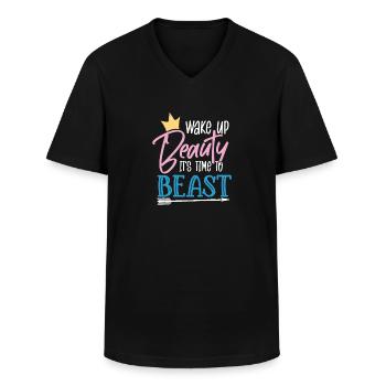 Wach auf Schönheit - Männer-T-Shirt mit V-Ausschnitt - Schwarz - Vorne - AI Model Male 178 dark (178cm)