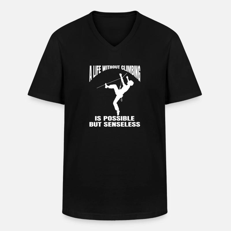 Kletterer Bergklettern Klettern Bergsteigen Berg - Männer-T-Shirt mit V-Ausschnitt - Schwarz
