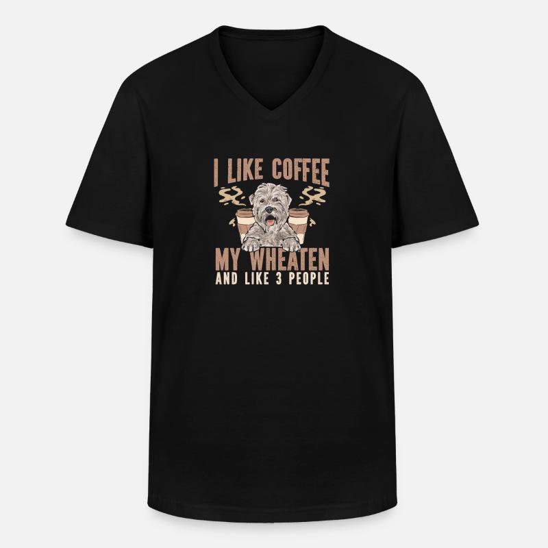 Irish Soft Coated Wheaten Terrier - Männer-T-Shirt mit V-Ausschnitt - Schwarz