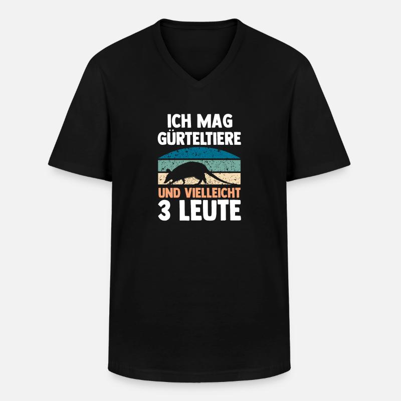 Gürteltier - Männer-T-Shirt mit V-Ausschnitt - Schwarz