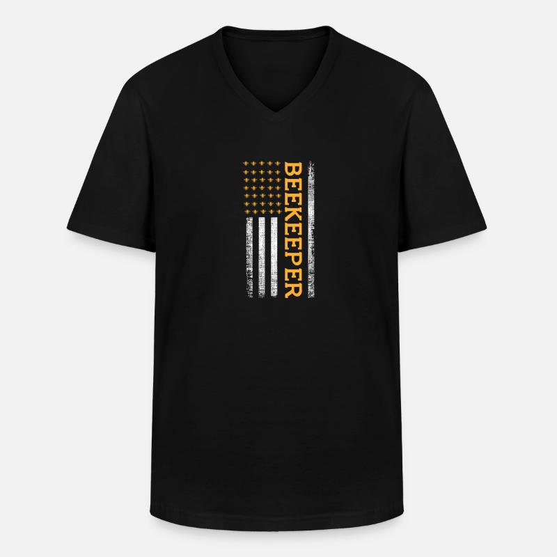 Bienen - Männer-T-Shirt mit V-Ausschnitt - Schwarz