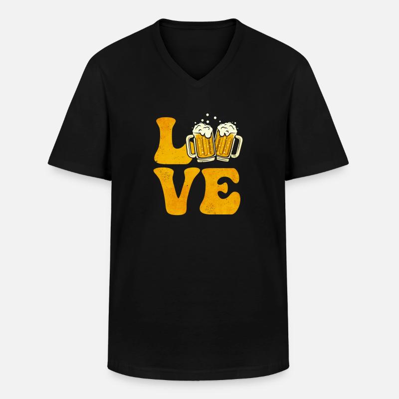 Biertrinker Trinker - Männer-T-Shirt mit V-Ausschnitt - Schwarz