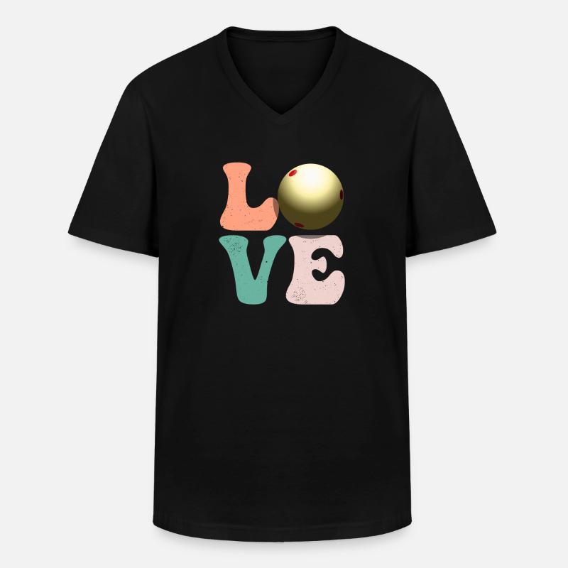 Billard Pool - Männer-T-Shirt mit V-Ausschnitt - Schwarz