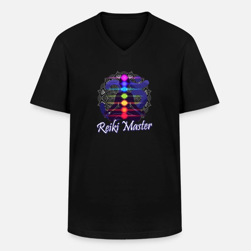 Reiki Master Japanisches Geschenk - Männer-T-Shirt mit V-Ausschnitt - Schwarz