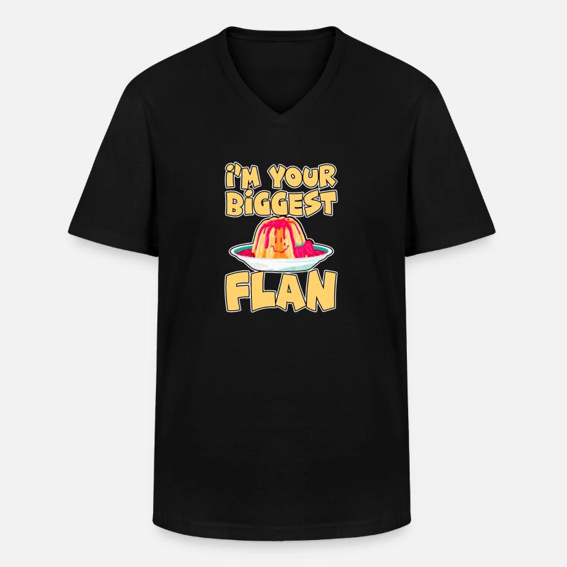 I'm Your Biggest Flan 2 - Männer-T-Shirt mit V-Ausschnitt - Schwarz