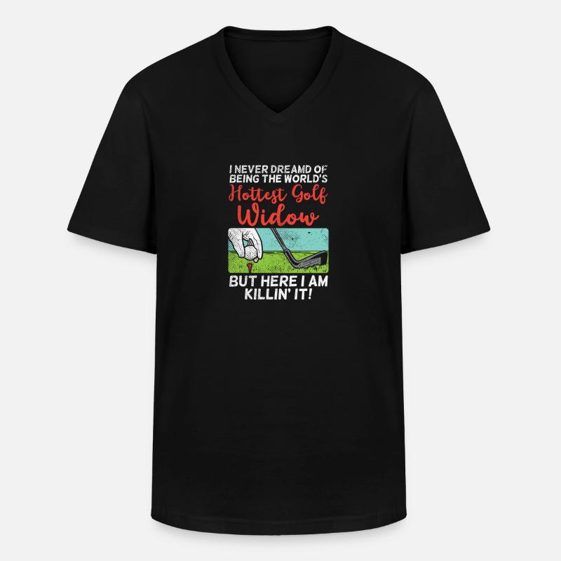Heißeste Golf-Witwe - Männer-T-Shirt mit V-Ausschnitt - Schwarz