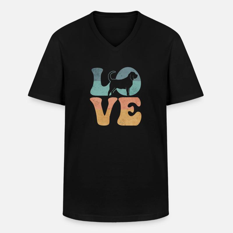 Bluthund Hund - Männer-T-Shirt mit V-Ausschnitt - Schwarz