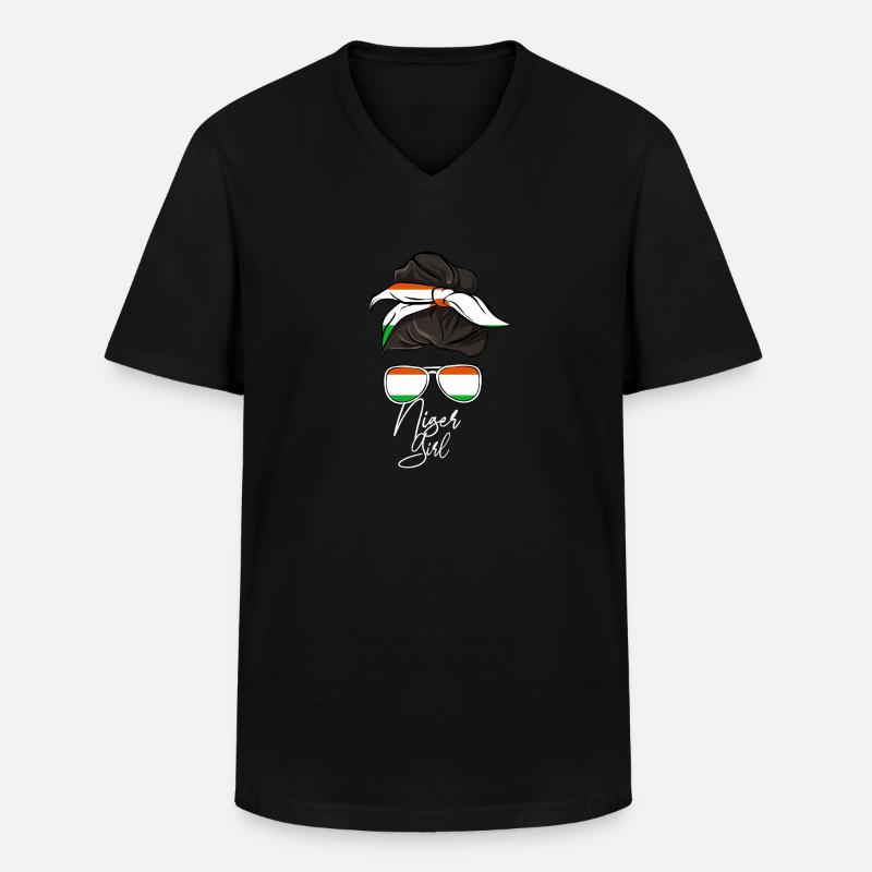 Niger - Männer-T-Shirt mit V-Ausschnitt - Schwarz