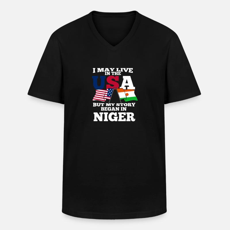 Niger - Männer-T-Shirt mit V-Ausschnitt - Schwarz