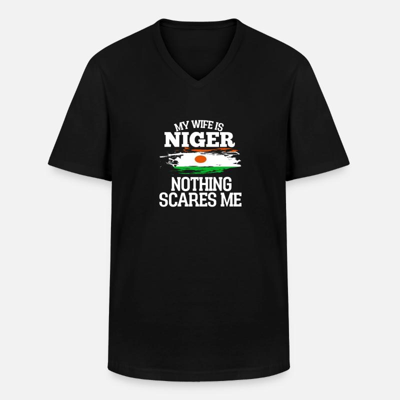 Niger - Männer-T-Shirt mit V-Ausschnitt - Schwarz