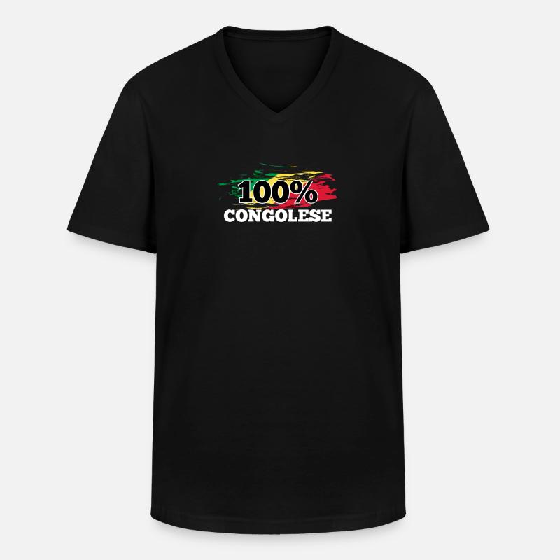 Kongo - Männer-T-Shirt mit V-Ausschnitt - Schwarz