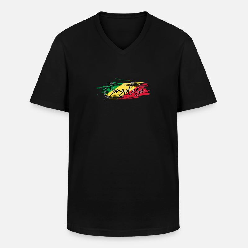 Kongo - Männer-T-Shirt mit V-Ausschnitt - Schwarz