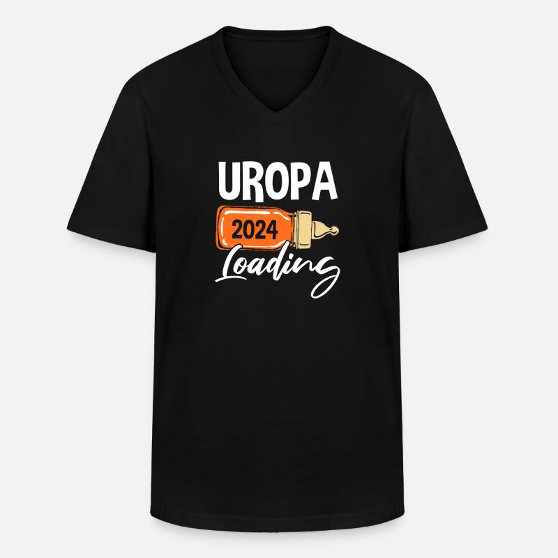 Werdender Uropa 2024 - Männer-T-Shirt mit V-Ausschnitt - Schwarz