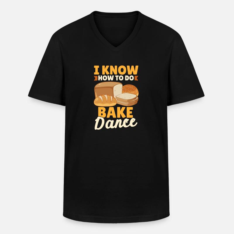 Lustiger Brotbacken-Bäcker - Männer-T-Shirt mit V-Ausschnitt - Schwarz